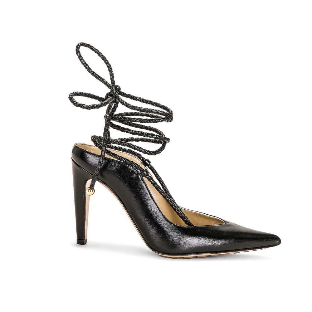 Bottega Veneta $1,450 Ankle Wrap Pointed Toe Pump Black NWT 8